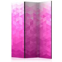 Paravent Weiß Pink B: 135 Cm - Pink/Weiß, Basics, Holz/Textil (135/172/3cm) - artgeist