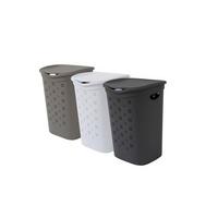 Wäschetonne Rosanna - Anthrazit/Weiß, KONVENTIONELL, Kunststoff (39,5/37/54cm) - Luca Bessoni