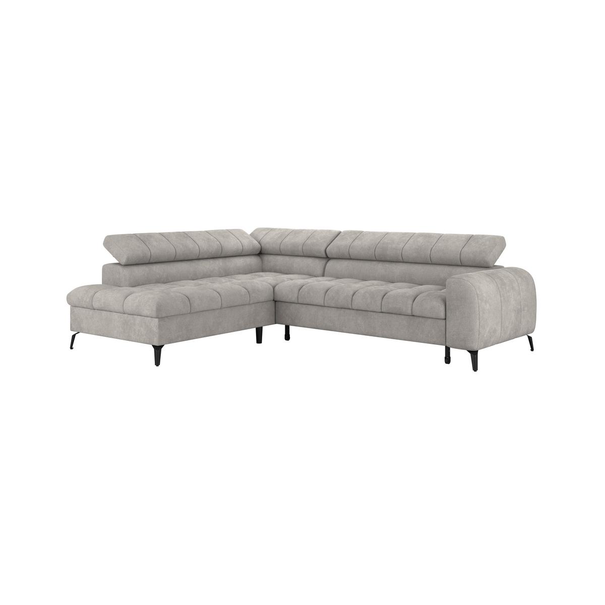 Ecksofa Volf Links New Hellgr. mit Schlaffunktion, 203x261 cm - Hellgrau/Schwarz, Trend, Textil (203/261cm)
