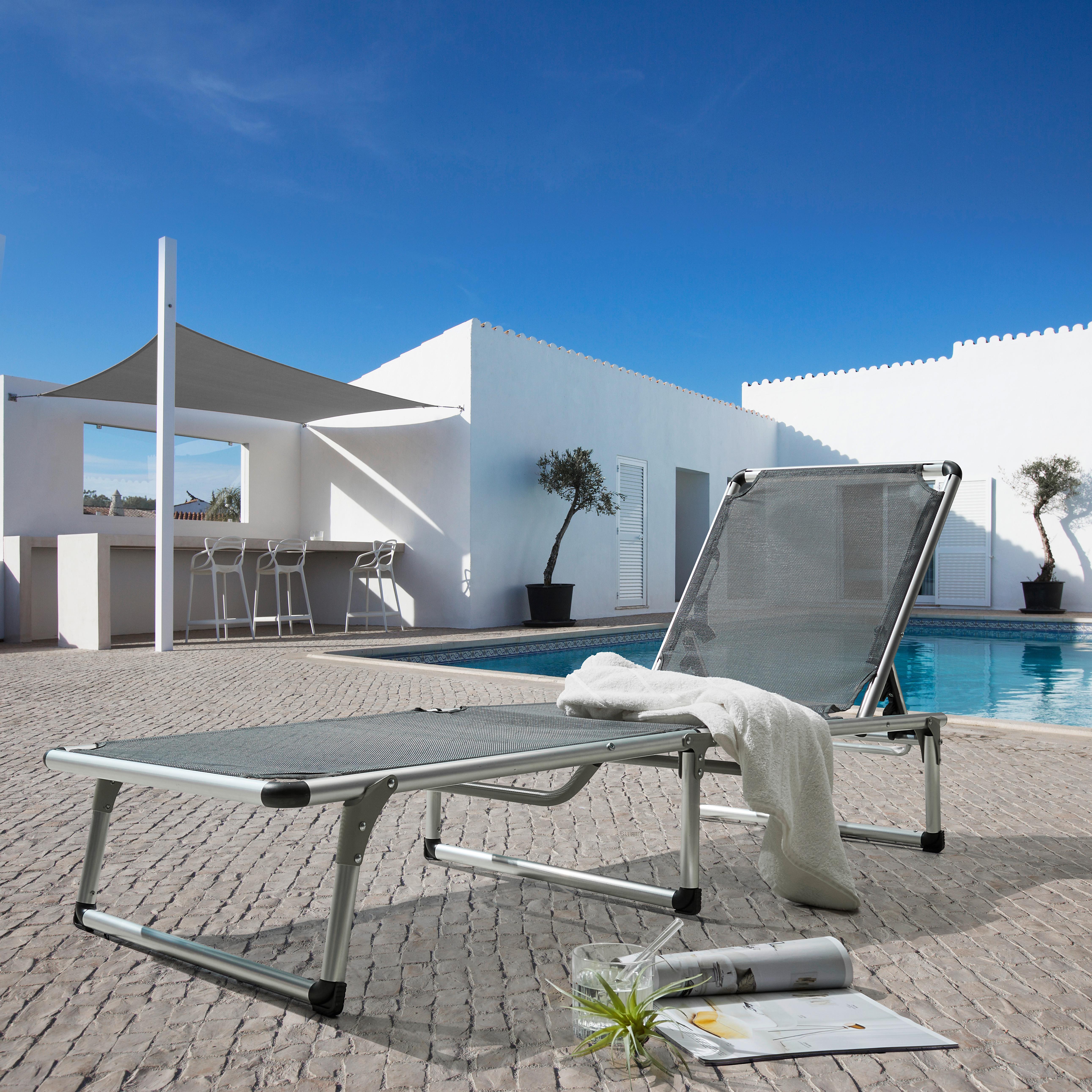 LEŽADLO NA OPAĽOVANIE LILLY - antracitová, Modern, kov/textil (56/25/186cm) - Mömax