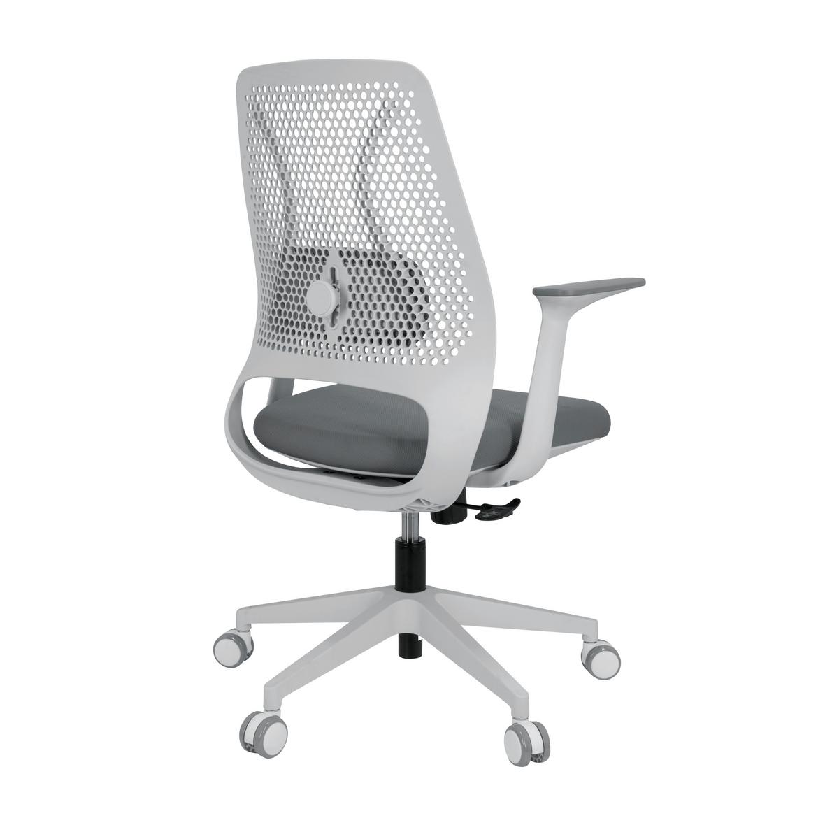 Bürostuhl Parferio Grau/weiß Bis 110 Kg - Weiß/Grau, Basics, Kunststoff/Textil (63/99/56cm) - MID.YOU