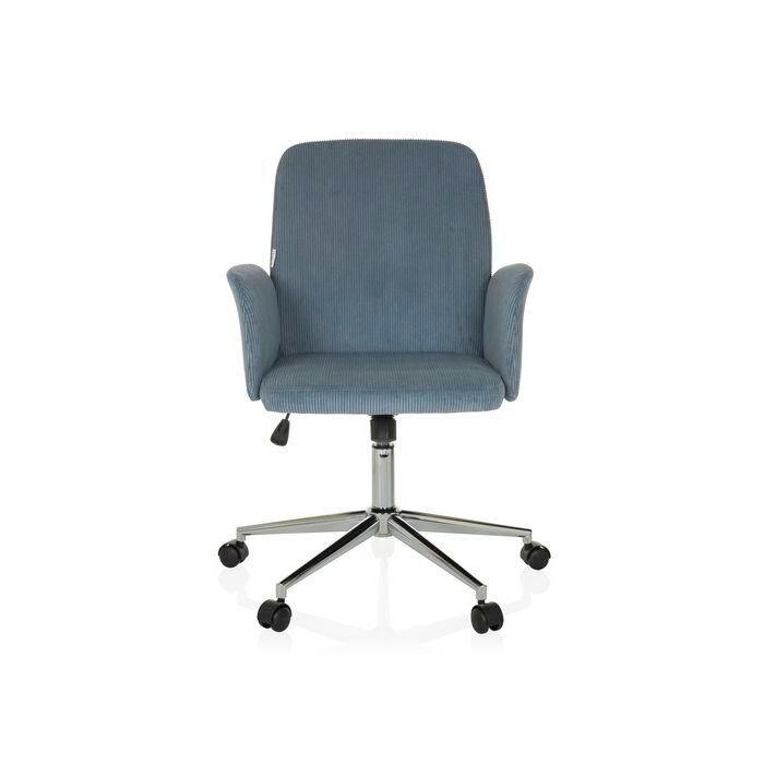 Drehstuhl Solao Cord Blaugrau B: 70 cm - Silberfarben/Blaugrau, MODERN, Kunststoff/Textil (70/93-103/70cm) - MID.YOU