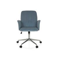 Drehstuhl Solao Cord Blaugrau B: 70 cm - Silberfarben/Blaugrau, MODERN, Kunststoff/Textil (70/93-103/70cm) - MID.YOU