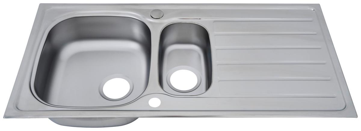 Spüle Respekta Edelstahl Bxt: 100x50 cm - Edelstahlfarben, MODERN, Metall (100/17,5/50cm) - Respekta