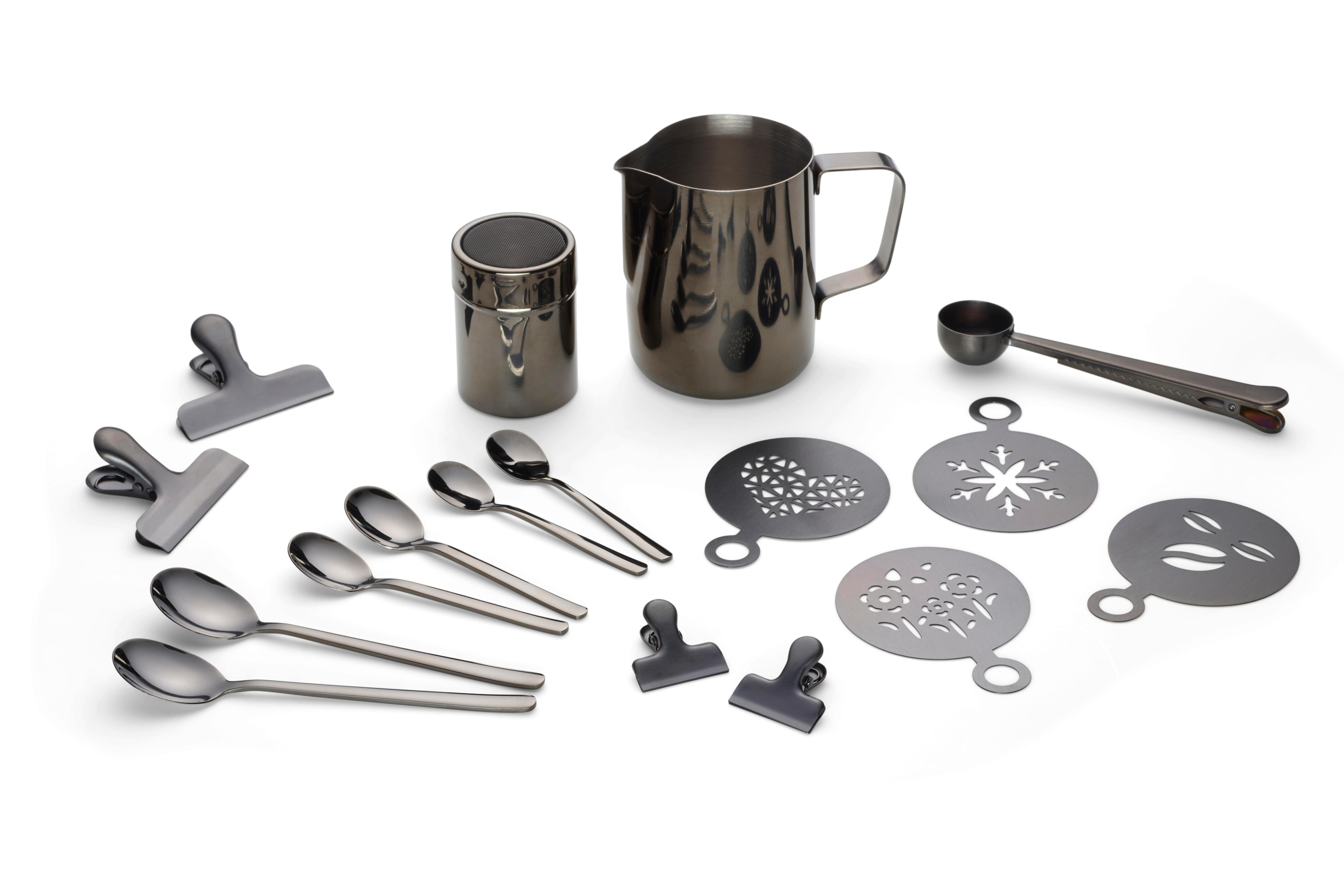 Kaffeeset Cosme - Schwarz, Basics, Metall - Echtwerk