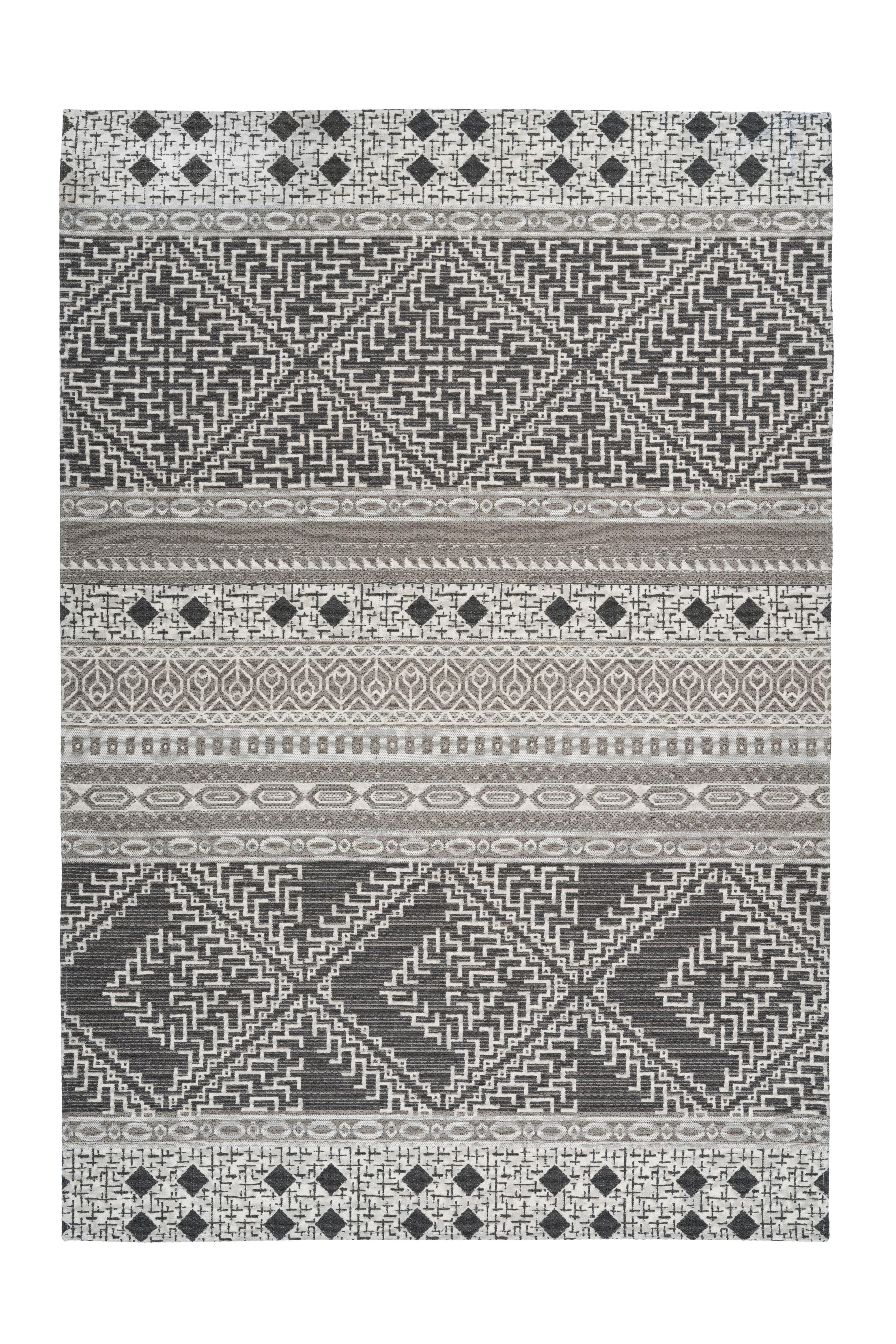 Webteppich Creme/Taupe Yoga 80x150 cm - Taupe/Creme, Trend, Textil (80/150cm) - Kayoom
