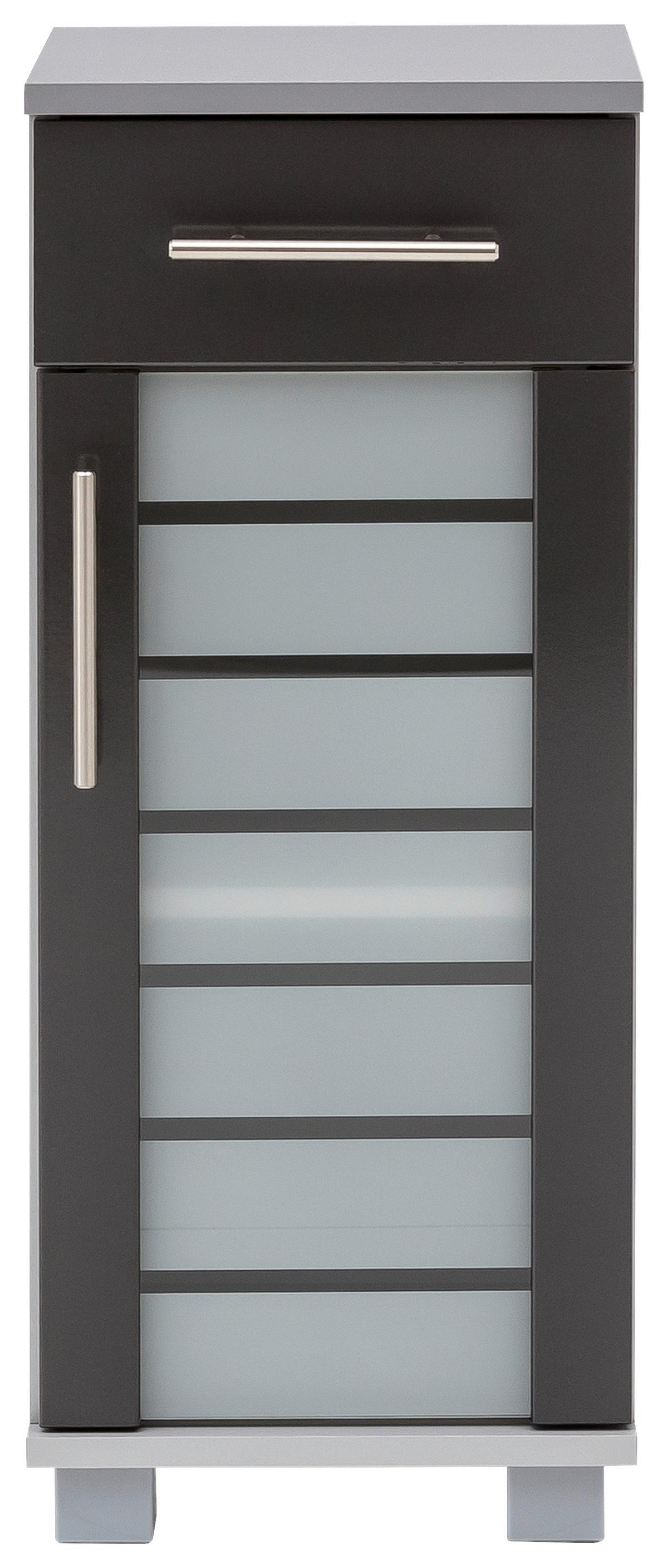 Unterschrank Niko Anthr./Silberfarben B: 30,3cm - Anthrazit/Silberfarben, MODERN, Glas/Holzwerkstoff (30,3/75,3/32,6cm) - MID.YOU