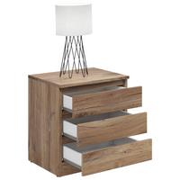 Nachtkästchen Flagstaff Oak Dekor H: 52 Cm Saturn - Eiche dunkel/Eichefarben, KONVENTIONELL, Holzwerkstoff (45/52/42cm)