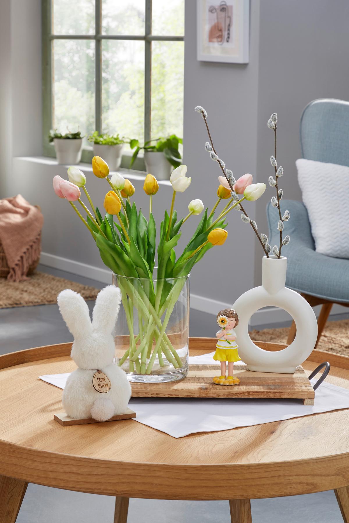 Tulipán Rózsaszín - rózsaszín/zöld, Basics, műanyag (44cm)