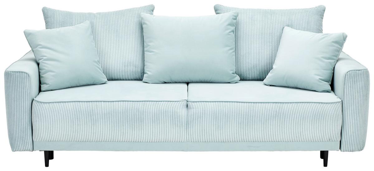 Schlafsofa Larisa Mintgrün B: 232 Cm - Schwarz/Mintgrün, MODERN, Textil (232/96/112cm) - MID.YOU