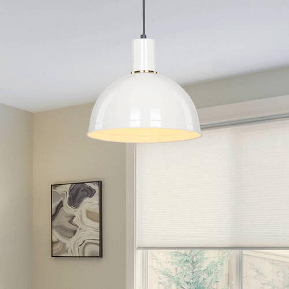 Hängeleuchte 1739/Sa - Goldfarben/Weiß, Basics, Metall (27/90cm)