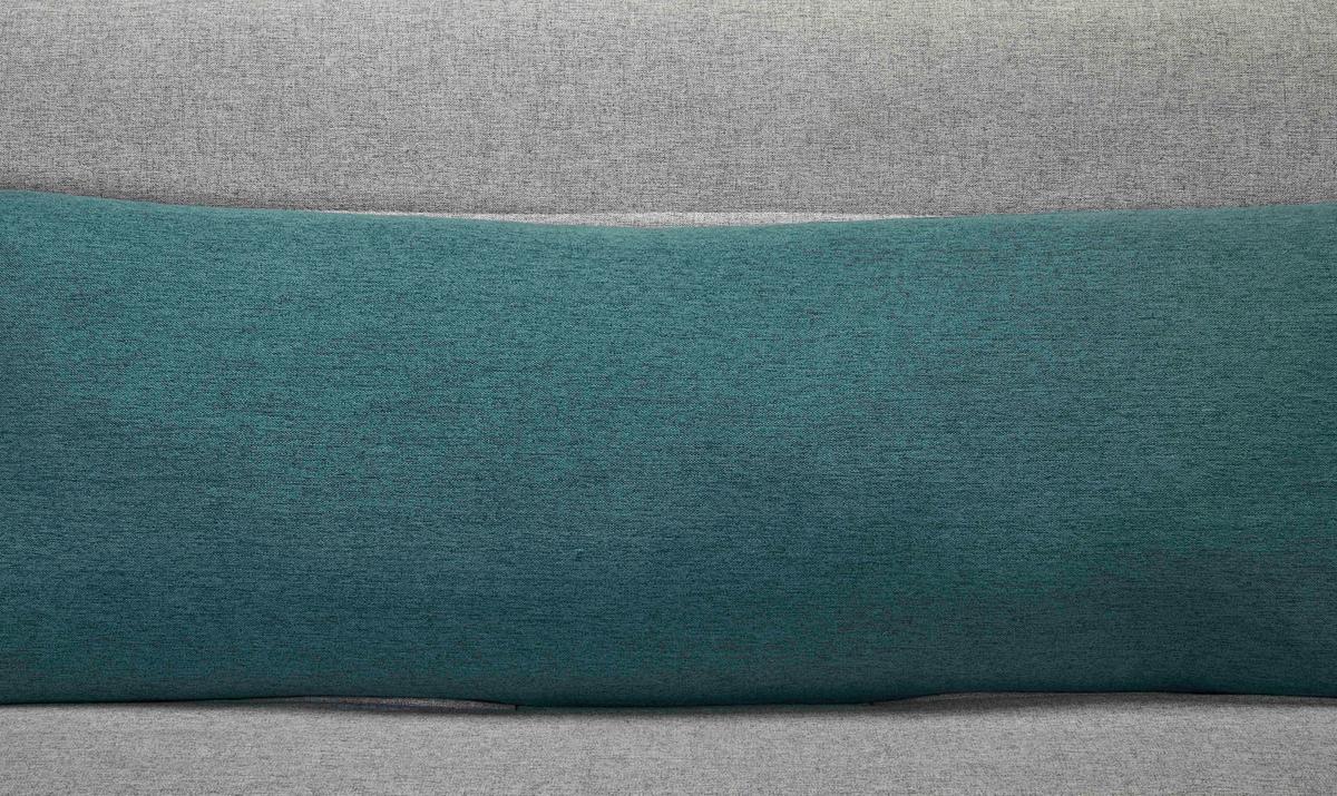 Rozkládací pohovka s polštářem SIMON šedá - šedá/modrá, Moderní, dřevo/textil (125/84/91cm) - Ondega