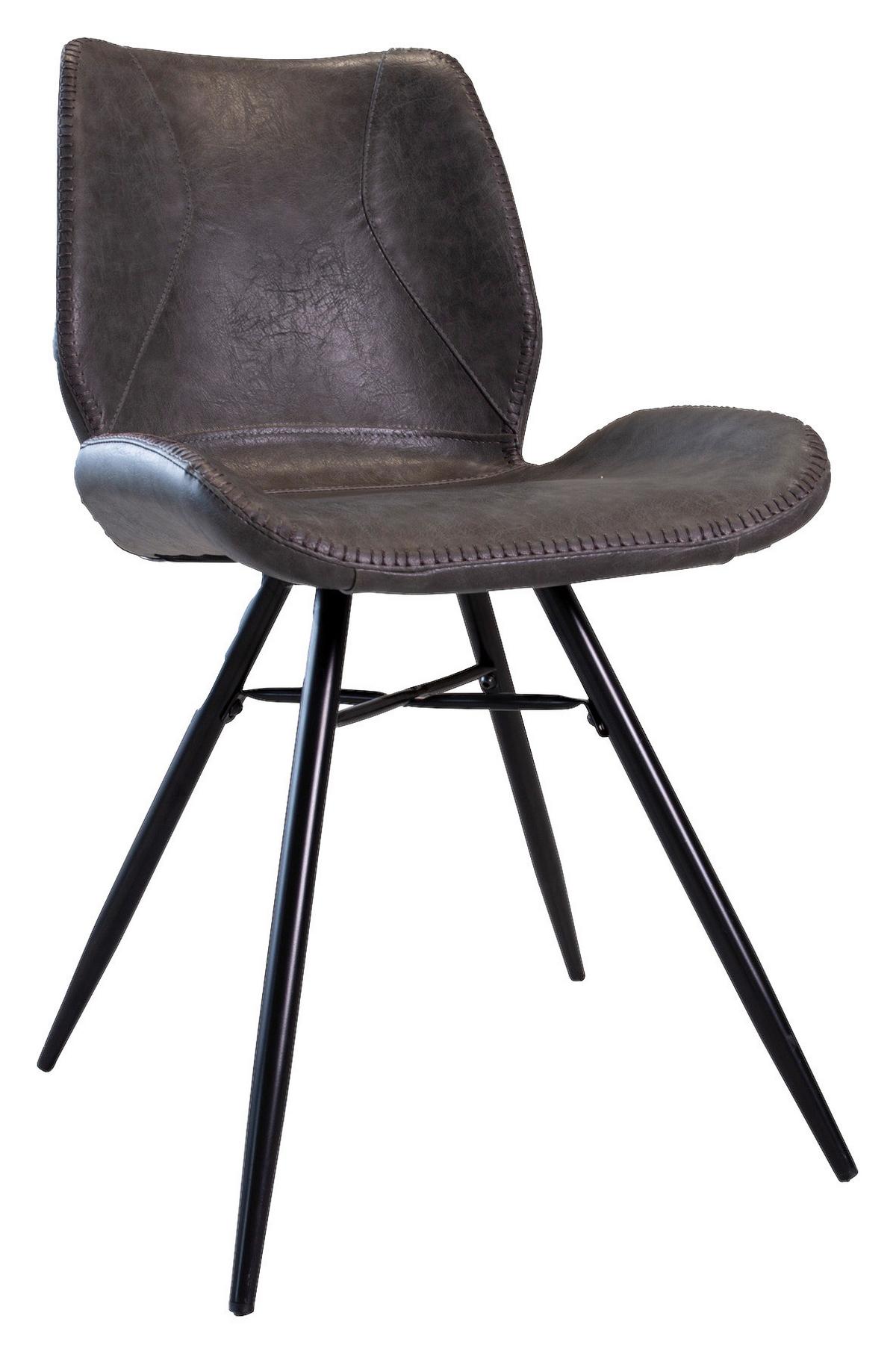 Stuhl-set Barron - Anthrazit/Schwarz, KONVENTIONELL, Textil/Metall (47/82/55cm) - MID.YOU