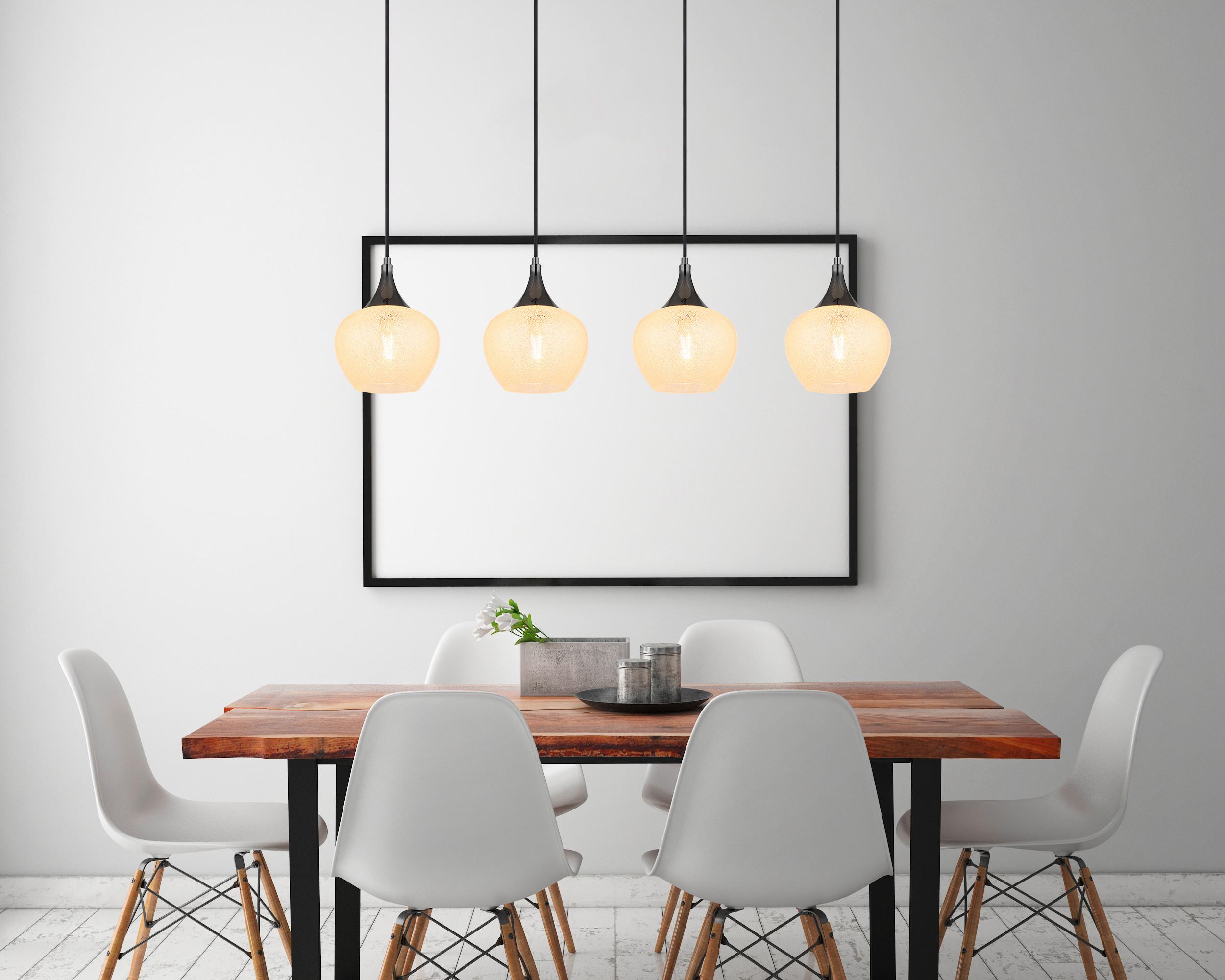 Hängeleuchte 15548-4hk - Klar/Chromfarben, KONVENTIONELL, Glas/Kunststoff (99/18/120cm) - Globo