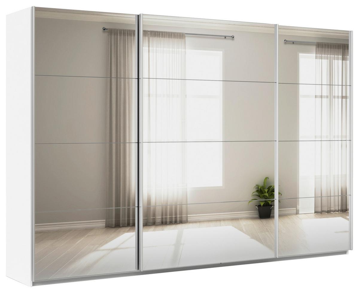 Tolóajtós Szekrény Feldkirch 315/210 Cm - ezüst/fehér, Modern, faalapú anyag/Üveg (315/210/62cm)