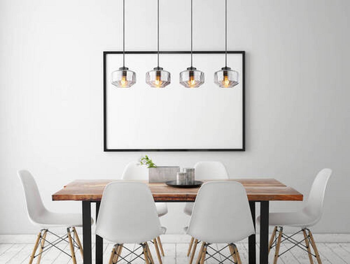 Hängeleuchte 15547-4h - Schwarz, Design, Glas/Metall (96/18/120cm) - Globo