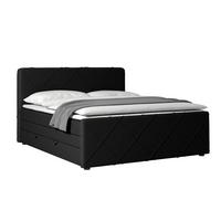 Boxspringbett mit Bettkasten Cordoba 180x200 cm Schwarz - Schwarz, MODERN, Holz/Textil (180/200cm) - MID.YOU