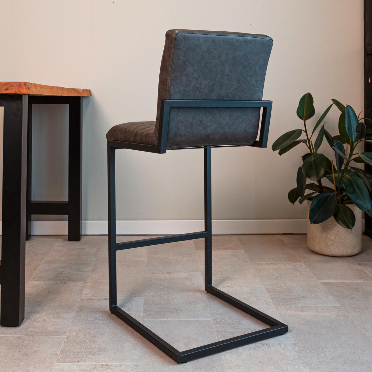 Barhocker-set Donny Anthrazit B: 54 Cm - Anthrazit/Schwarz, MODERN, Textil/Metall (54/100/58cm) - MID.YOU