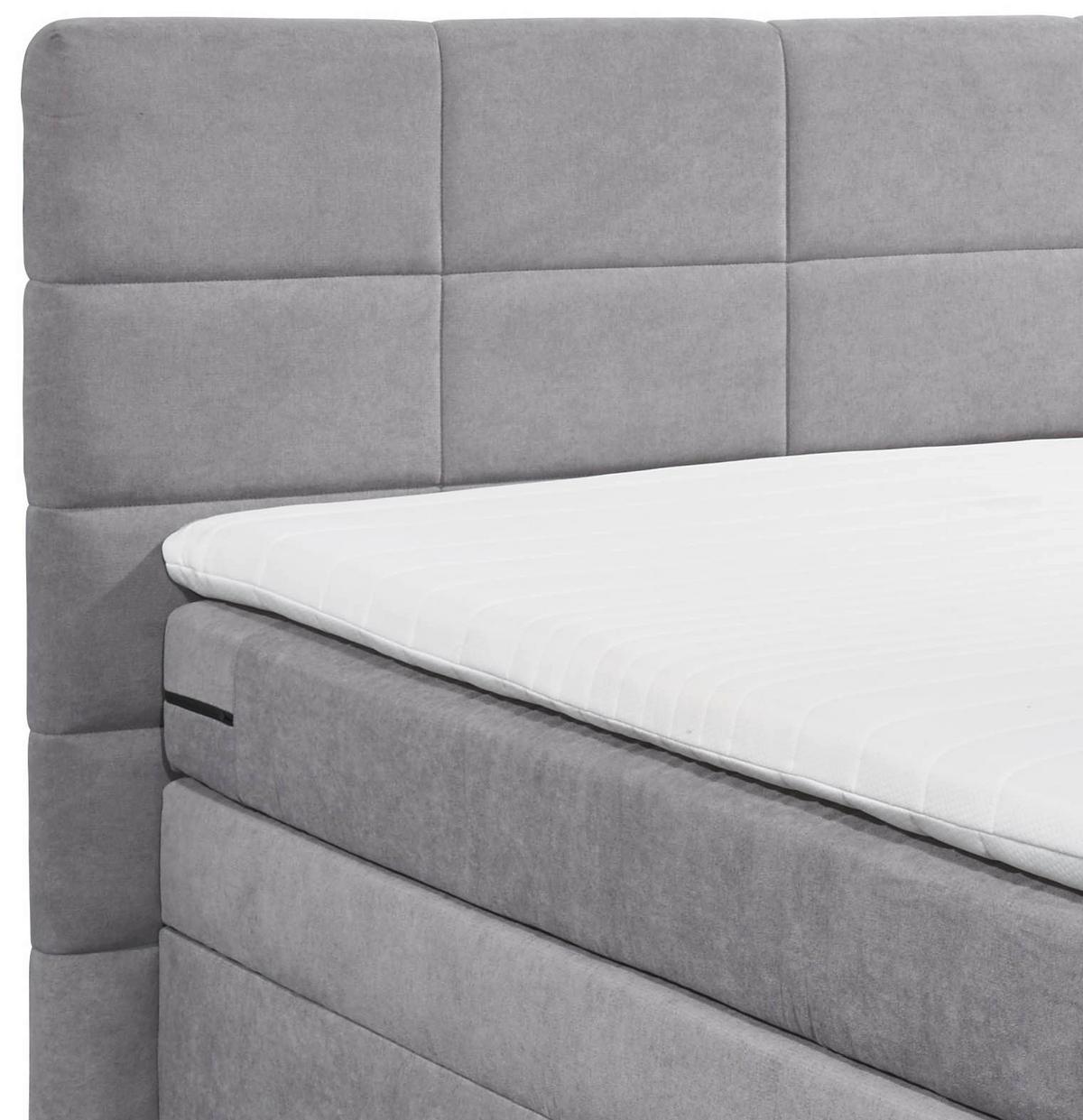 Boxspringbett Mit Topper & Bettkasten 180x200 Tacoma 3 - Hellgrau, KONVENTIONELL, Kunststoff (180/200cm) - MID.YOU