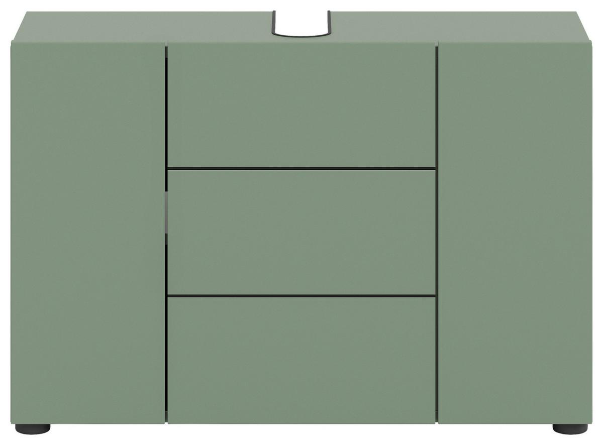 Waschbeckenunterschrank Vira Grün B: 82 Cm - Schwarz/Grün, MODERN, Holzwerkstoff (82/56/34cm) - MID.YOU