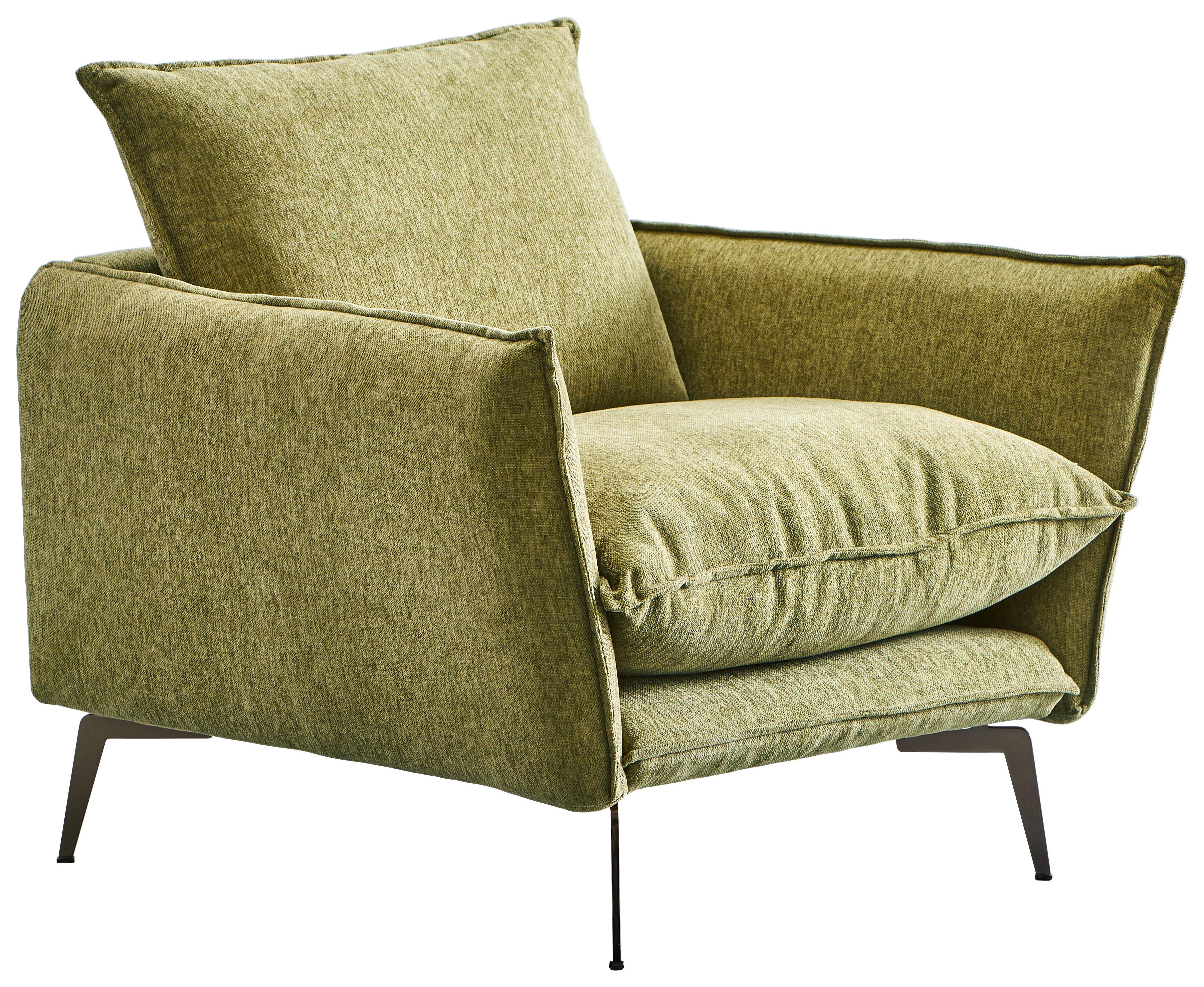 Sessel Skye Olivgrün B: 96 Cm - Schwarz/Olivgrün, Design, Textil (96/84/100cm) - Livetastic
