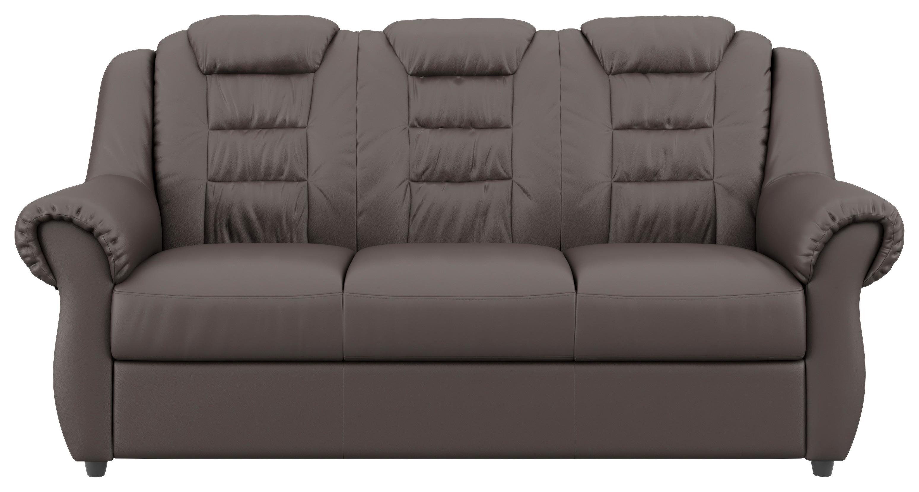 3-Sitzer-Sofa Boston Braun Lederlook - Schwarz/Braun, KONVENTIONELL, Textil (196/102/101cm) - Livetastic