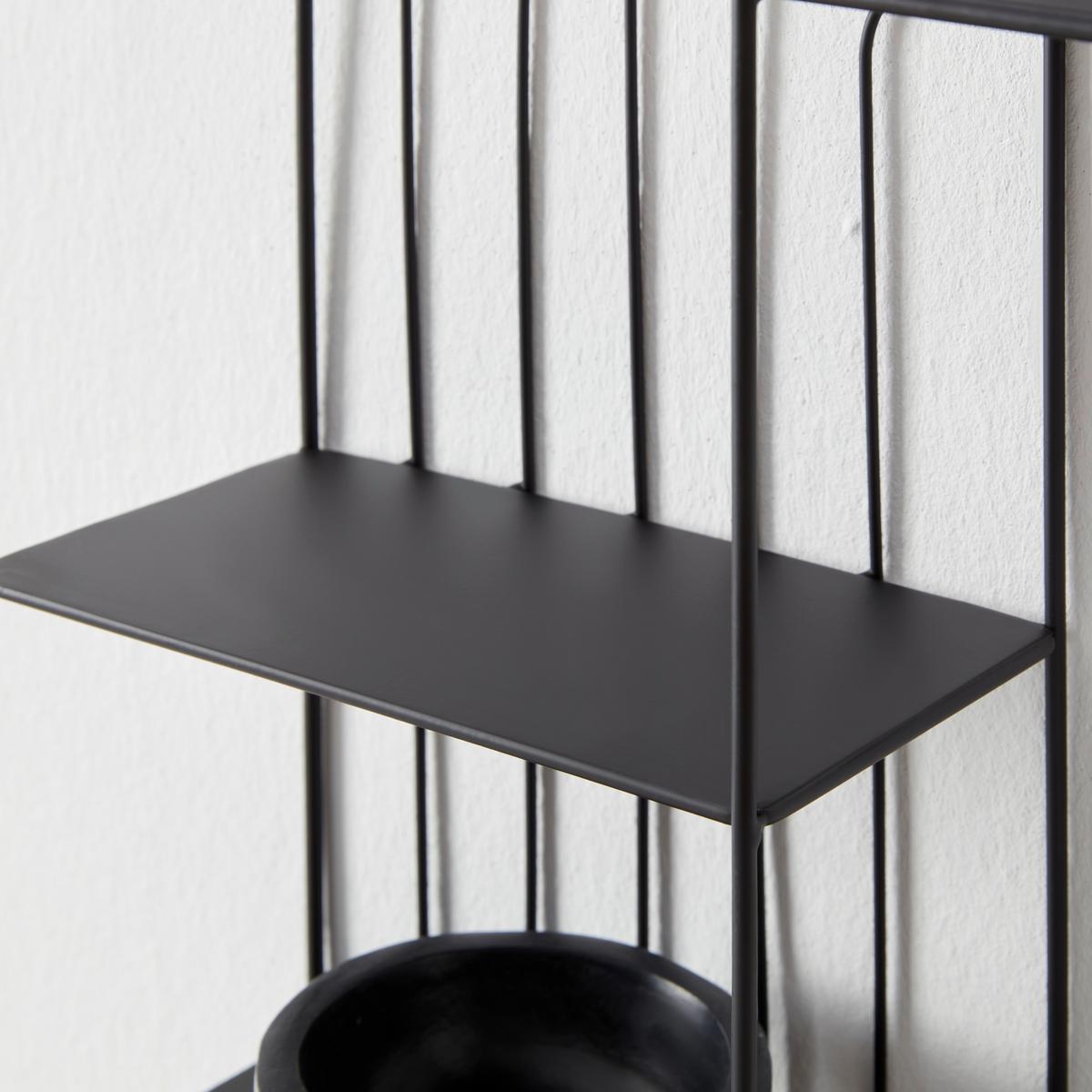Nástenný regál čierna - čierna, Modern, kov (54/55/11cm) - Mömax