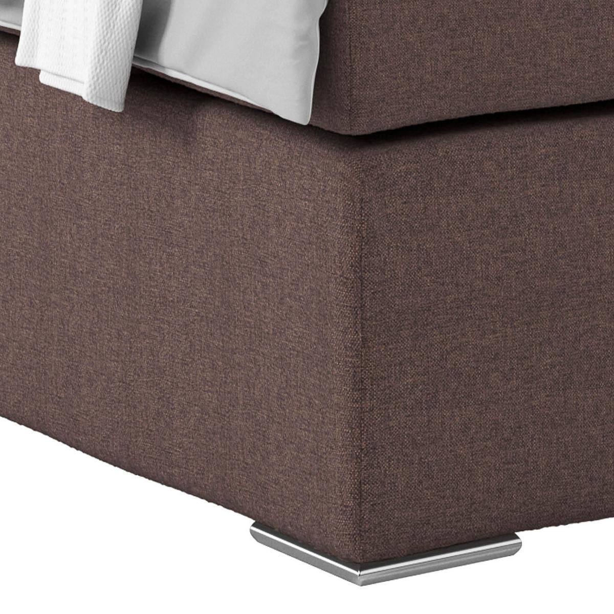 Postel Boxspring NERO PL: 160/200cm, jílová - barvy chromu/hnědá, Konvenční, kov/textil (160/200cm)