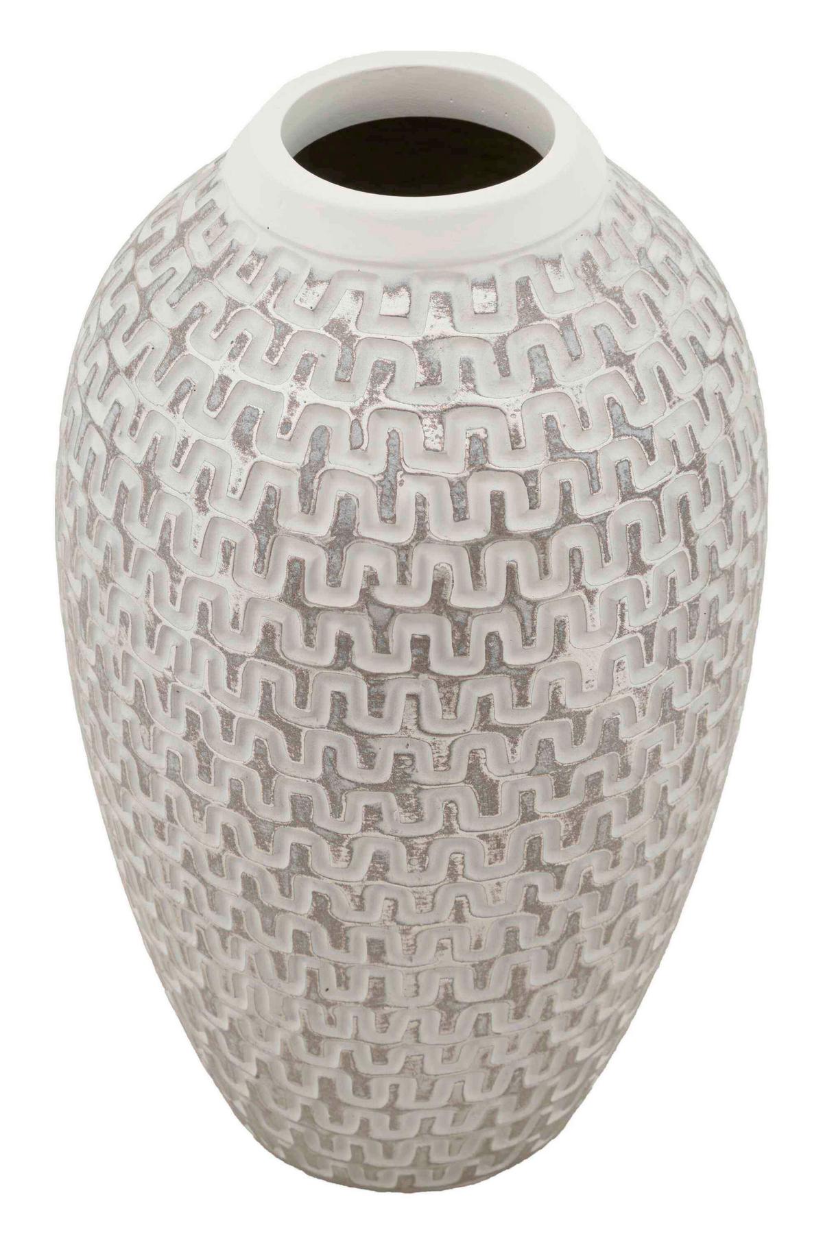 Vase Wave Weiß, Goldfarben B: 19,5 cm - Goldfarben/Weiß, Basics, Kunststoff (19.5/34  /19.5cm)