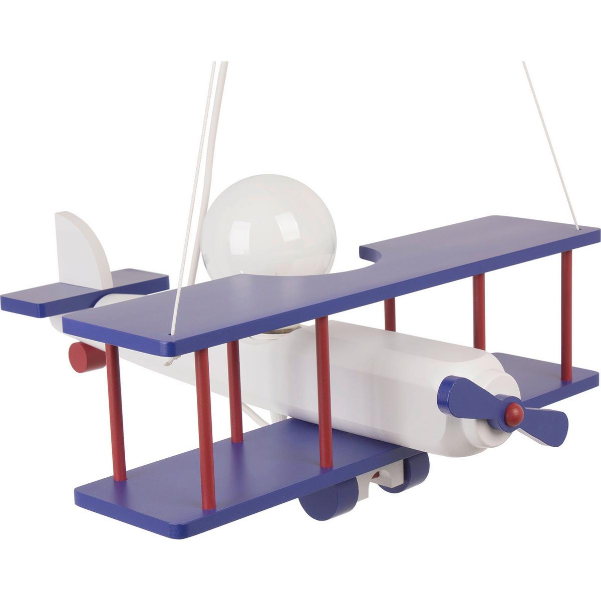 Kinderhängeleuchte 1041128 Flugzeug - Blau/Rot, KONVENTIONELL, Holz (42/45/75cm)