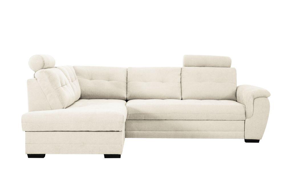 Rohová sedačka FALCO, levá, krémová žinylka,2x op.hlavy - černá/krémová, Konvenční, dřevo/kompozitní dřevo (183/251cm) - Ondega