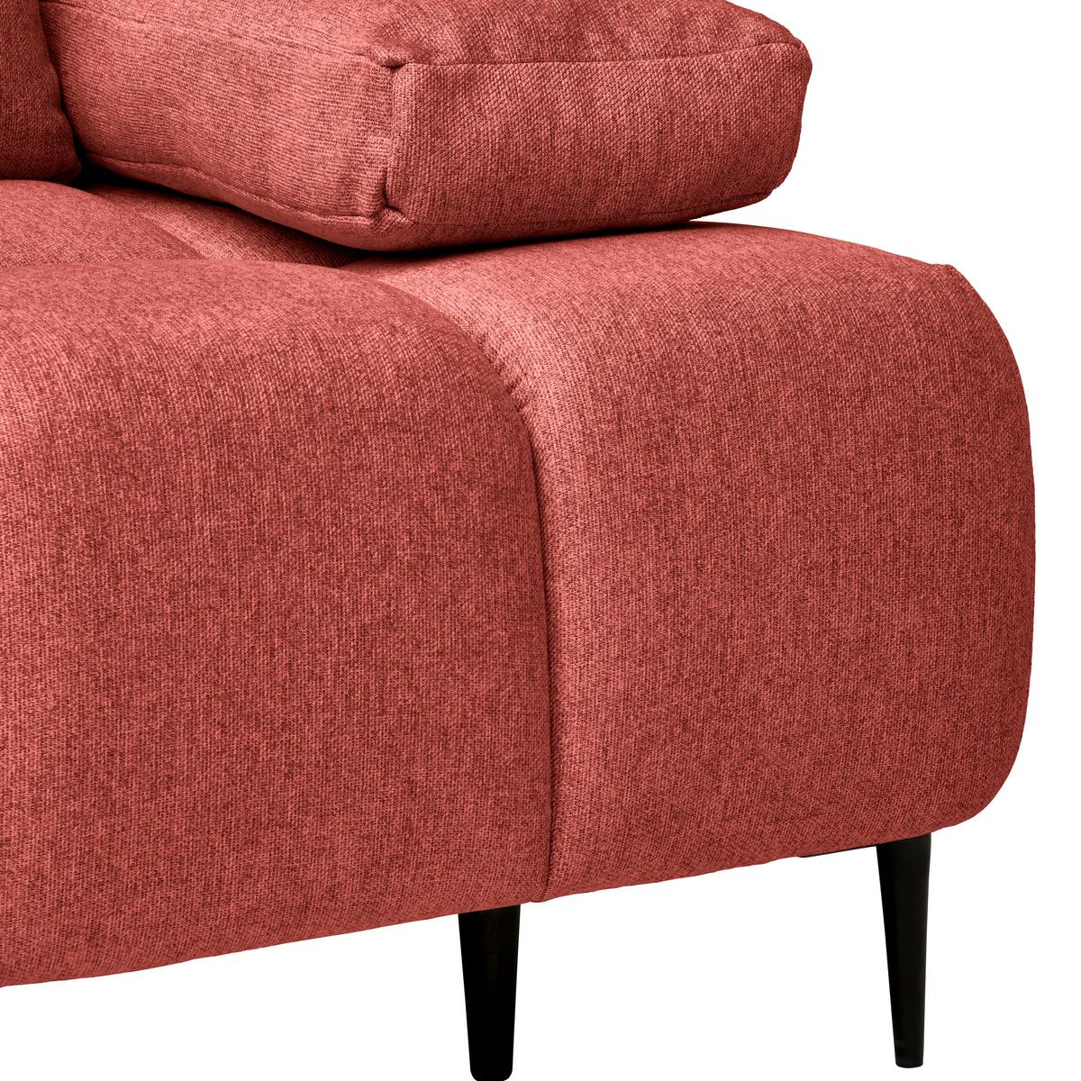 Schlafsofa Bobbio Koralle B: 204cm - Koralle/Schwarz, MODERN, Textil (204/90/95cm) - MID.YOU