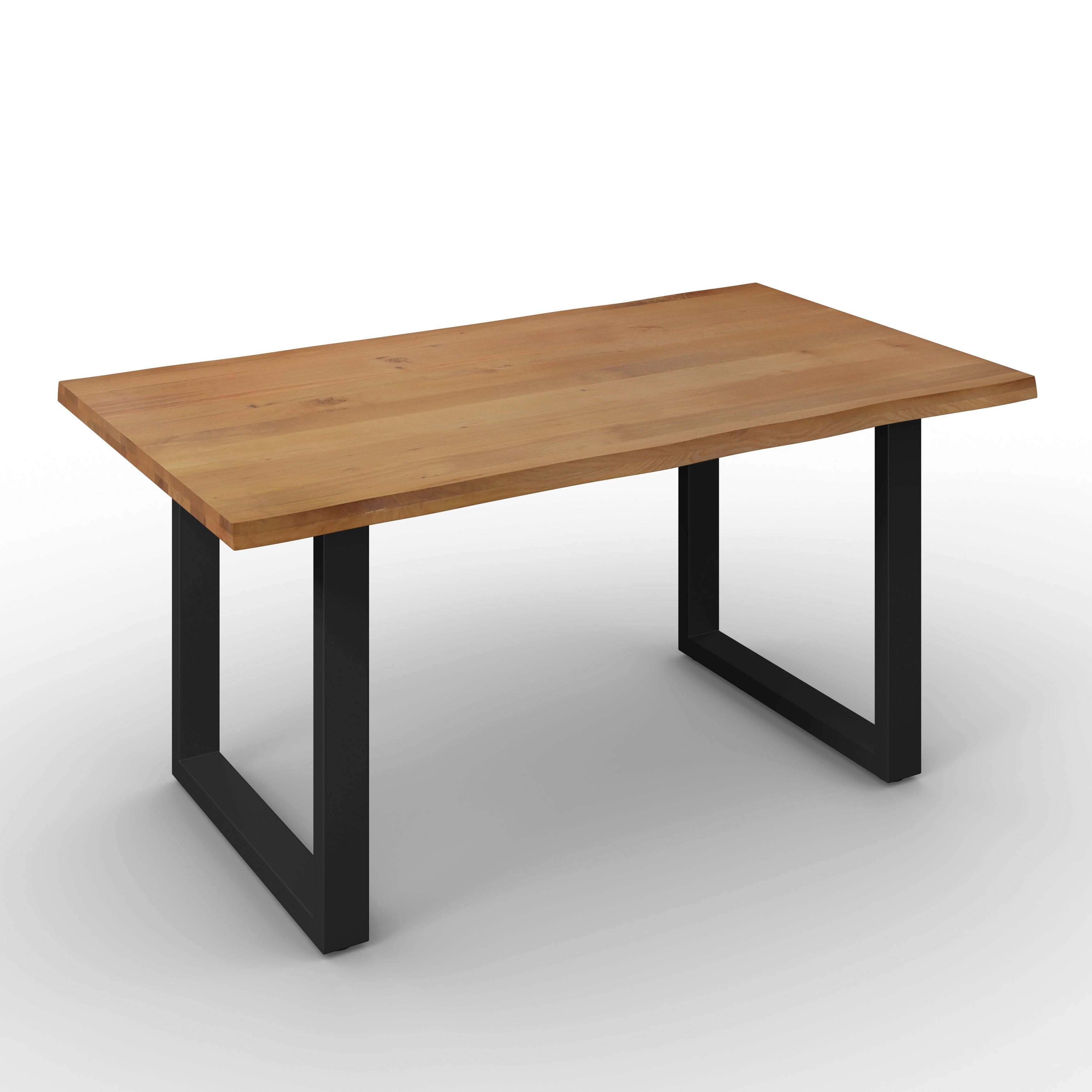 Jedálenský stôl Dan, š: 180 cm - čierna/farba duba, Modern, kov/drevo (180/90/76cm) - Bessagi Home
