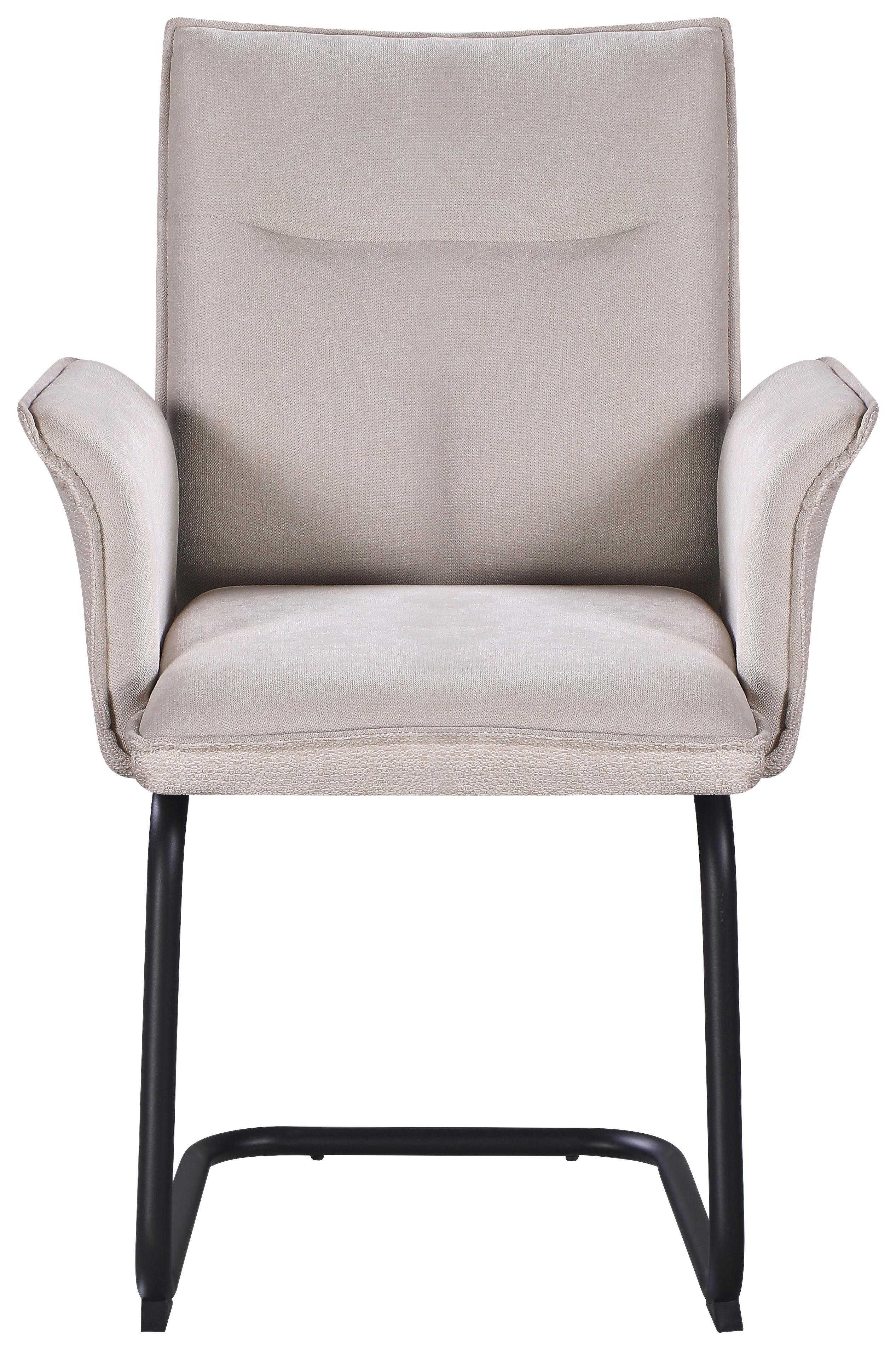 ŽIDLE S PODRUČKAMI NOVA - černá/béžová, Moderní, kov/textil (63/90/61cm) - Premium Living