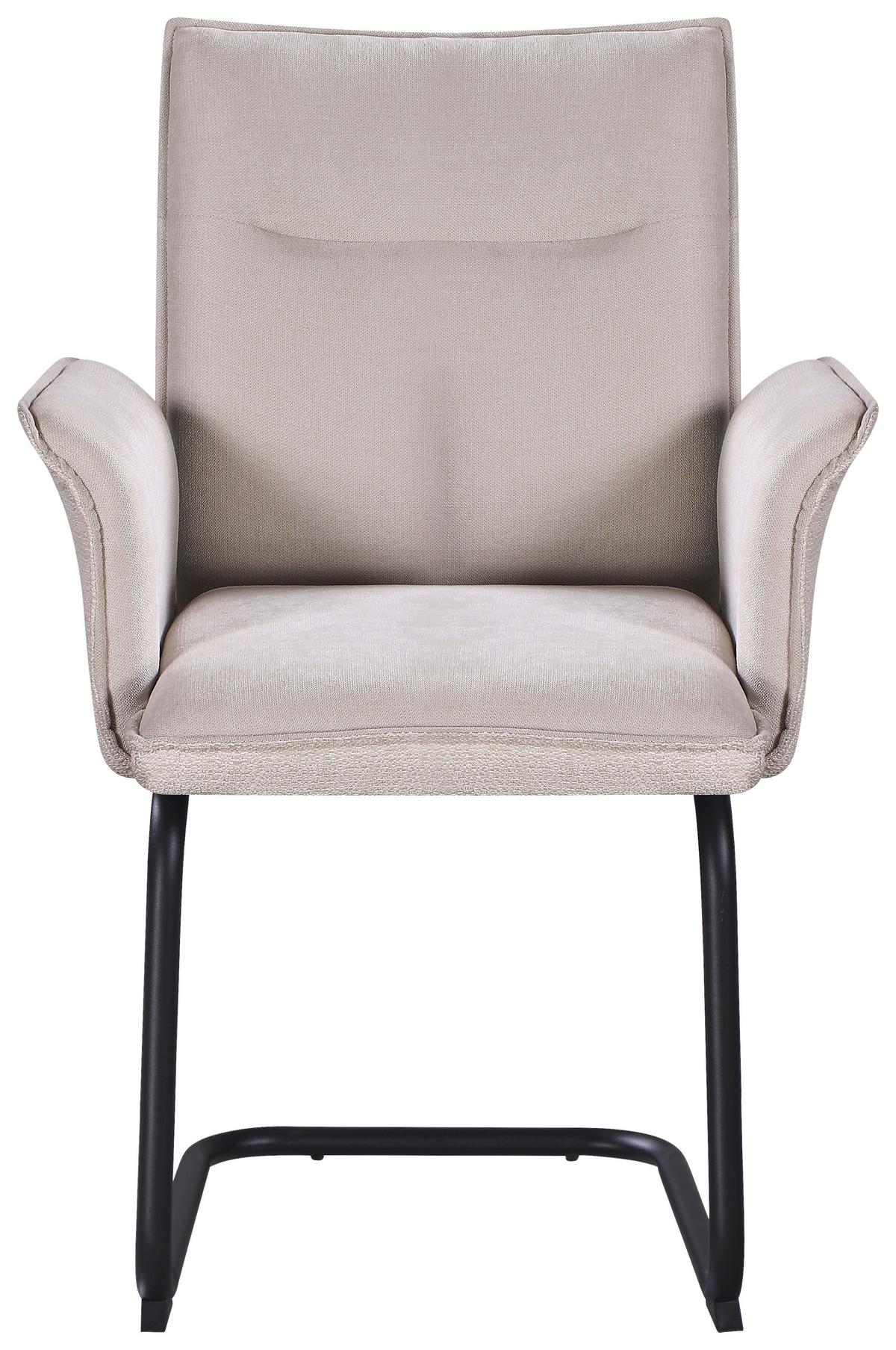 ŽIDLE S PODRUČKAMI NOVA - černá/béžová, Moderní, kov/textil (63/90/61cm) - Premium Living
