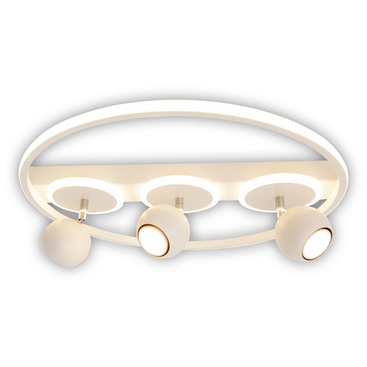 LED-Deckenleuchte Ø 50 cm 3-Flammig - Weiß, Design, Kunststoff/Metall (50/15,5cm) - Näve