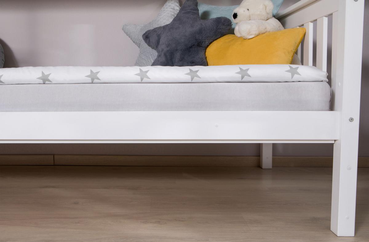 Etagenbett Sammy Weiß Kiefer Massiv 90 cm mit Leiter - Weiß, MODERN, Holz (90/200cm) - MID.YOU