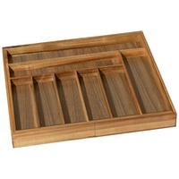 Besteckeinsatz Franziska - Ecru/Akaziefarben, Basics, Holz (45-65/5/43,5cm) - James Wood