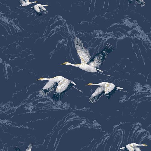 Vliestapete Animalia Midnight - Dunkelblau, Basics, Papier/Kunststoff (52/1000cm)
