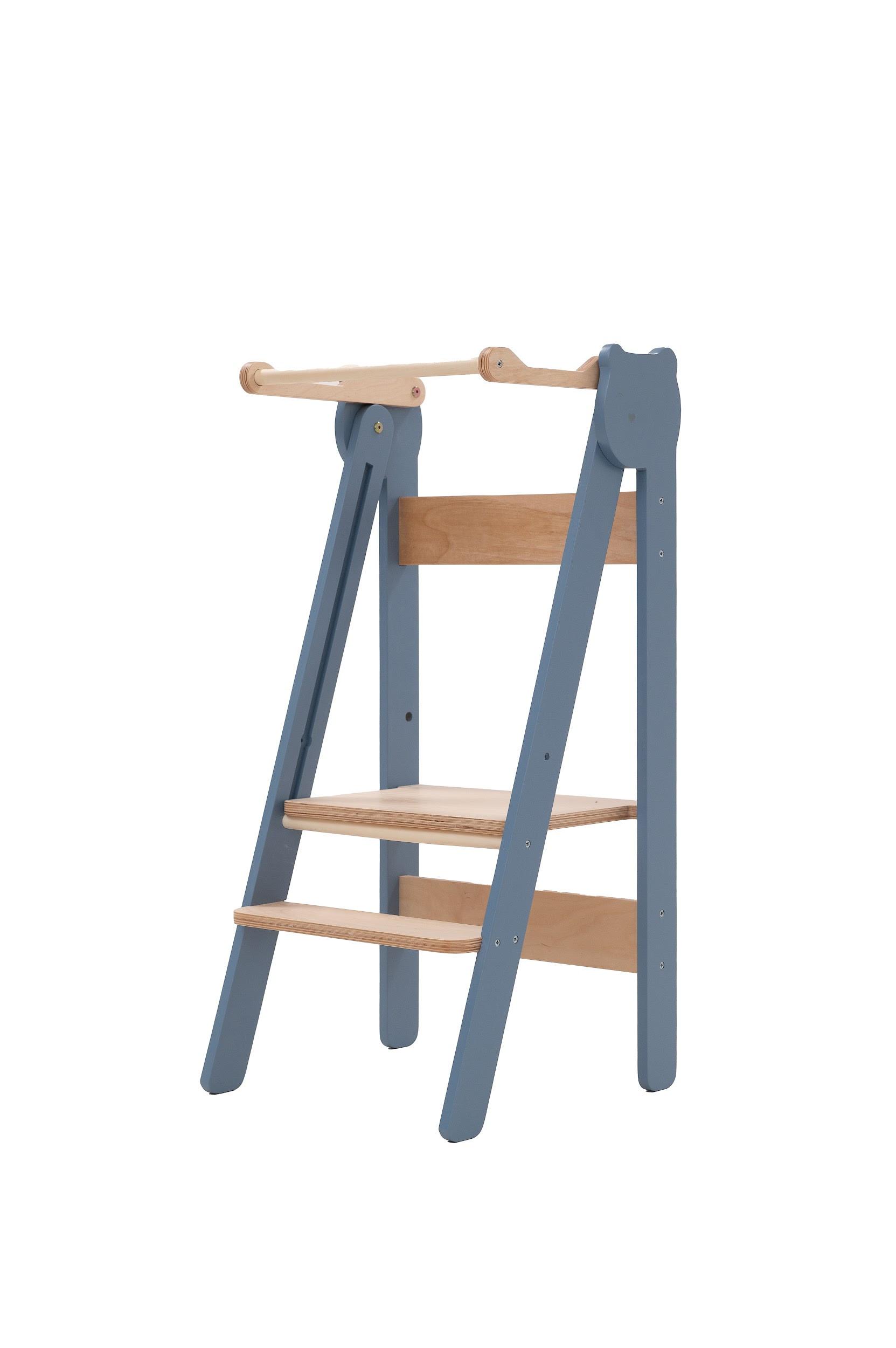 Lernturm Space Saving Blau/Natur - Basics, Holz (38/90/40cm)