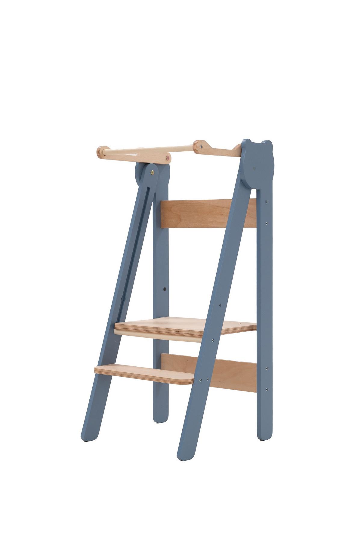 Lernturm Space Saving Blau/natur - Basics, Holz (38/90/40cm)