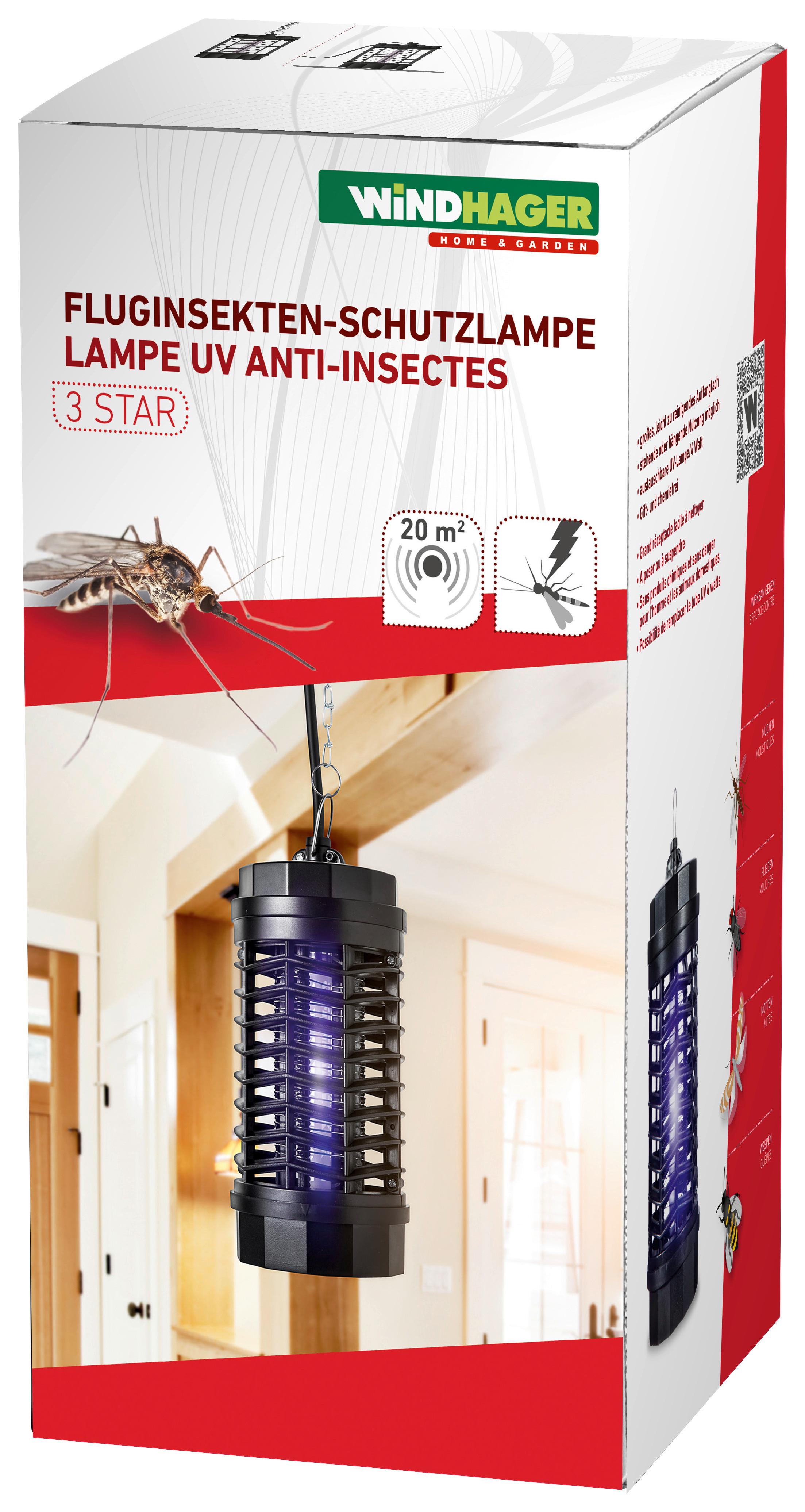 Lichtfalle zum Stellen/ Hängen, Insektenvernichter - Schwarz, Basics