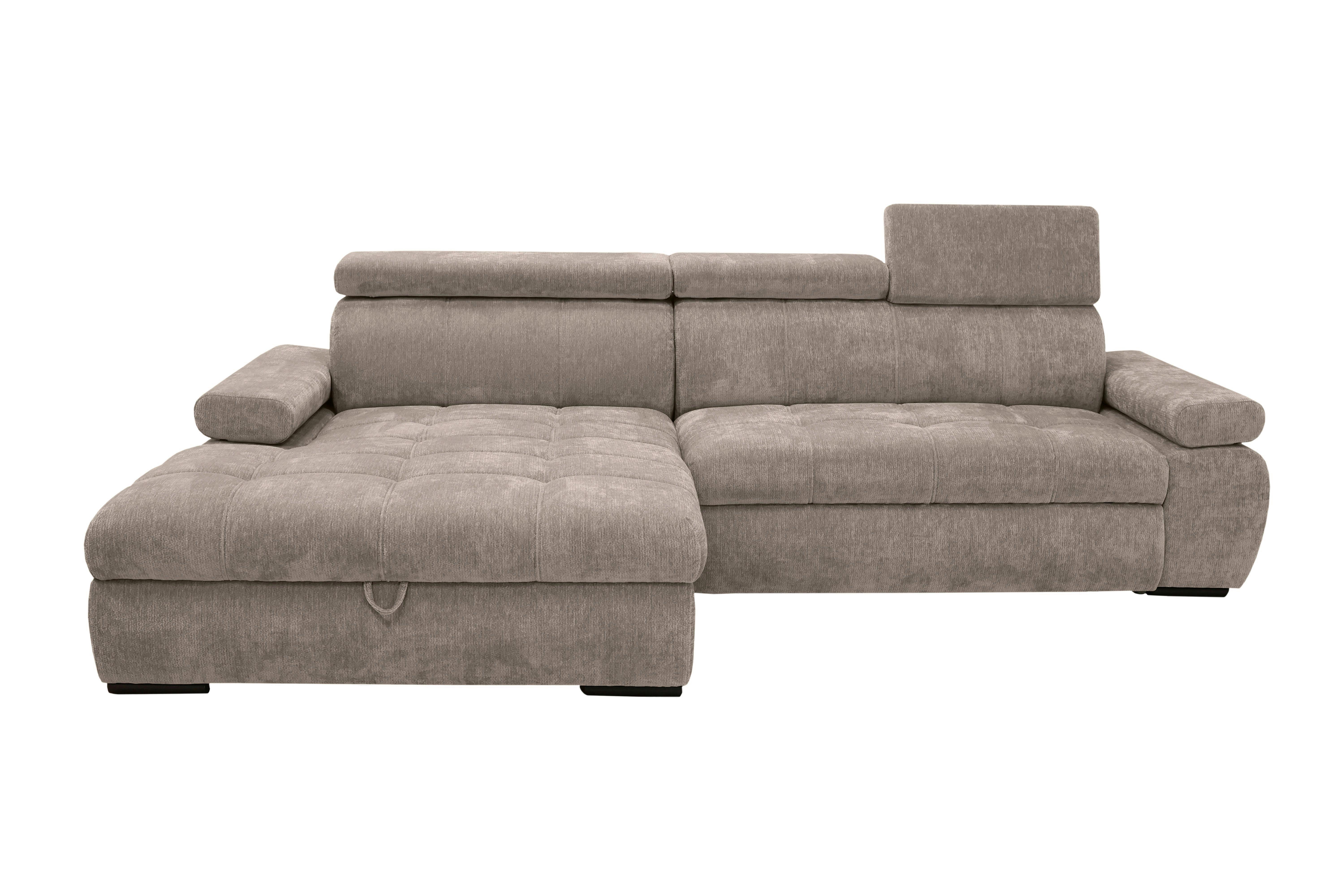 Rohová sedačka VEGAS, levá, šedohnědá žinylka - černá/šedohnědá, Design, dřevo/textil (173/294cm)