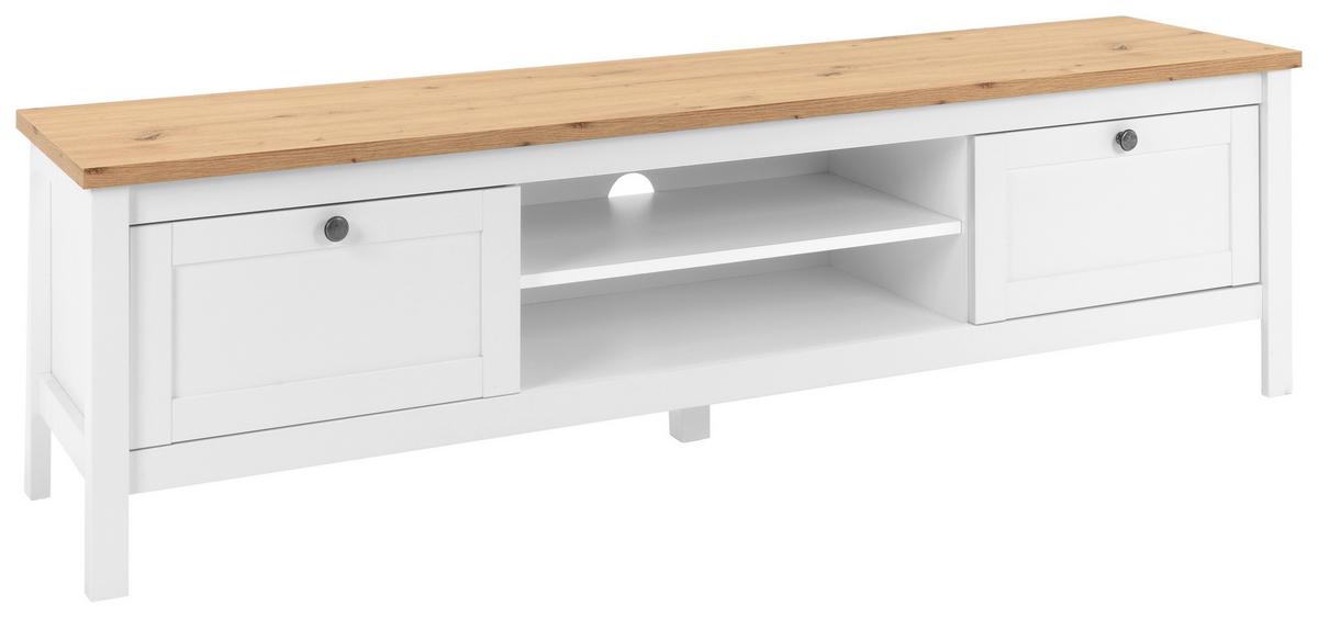 Lowboard Bergen 55 B: 160 Cm Weiß/eiche Dekor - Eichefarben, KONVENTIONELL, Holzwerkstoff (160/45cm) - MID.YOU