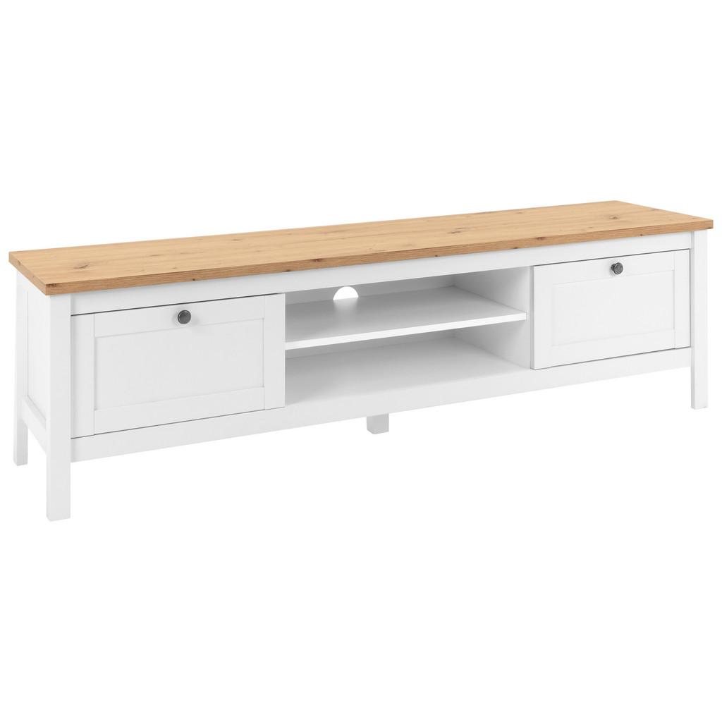 Lowboard Bergen 55 B: 160 cm Weiß/Eiche Dekor