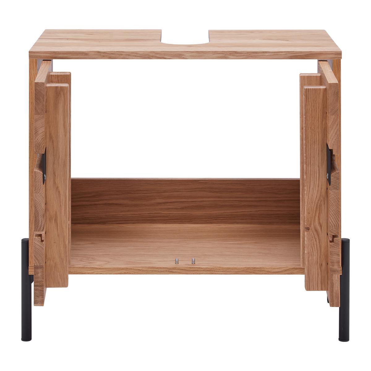 skříňka pod umyvadlo Avanto AVANTO -EXKLUSIV- - černá, Natur, kov/dřevo (64/61/35cm) - ecoTree