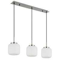 Hängeleuchte Kladora D: 24 cm Schwarz Weiß Nickelfarben - Schwarz/Weiß, KONVENTIONELL, Glas/Textil (24/130cm) - Globo