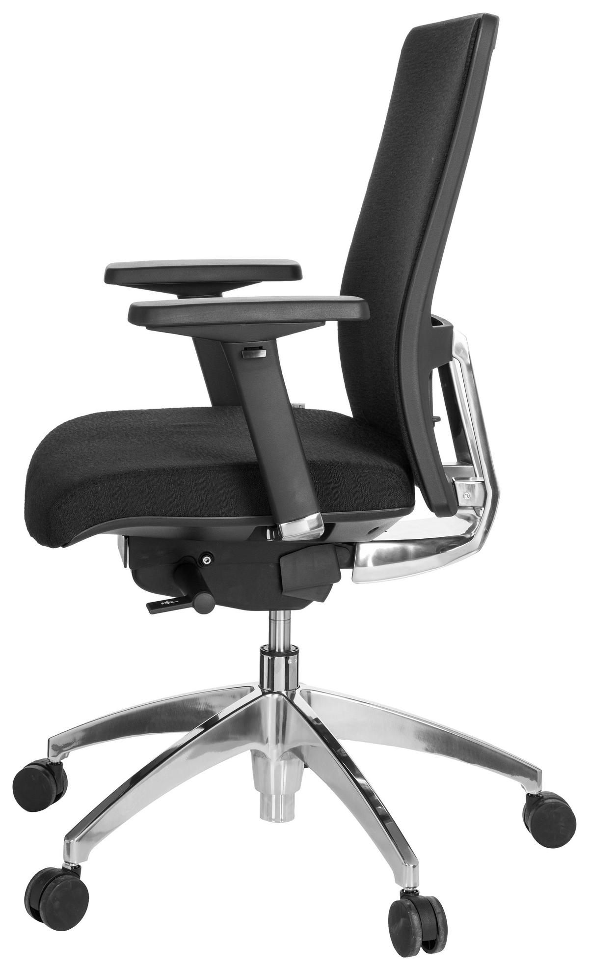 Drehstuhl Astra Base Schwarz - Schwarz/Alufarben, MODERN, Kunststoff/Textil (57/113/52cm) - MID.YOU