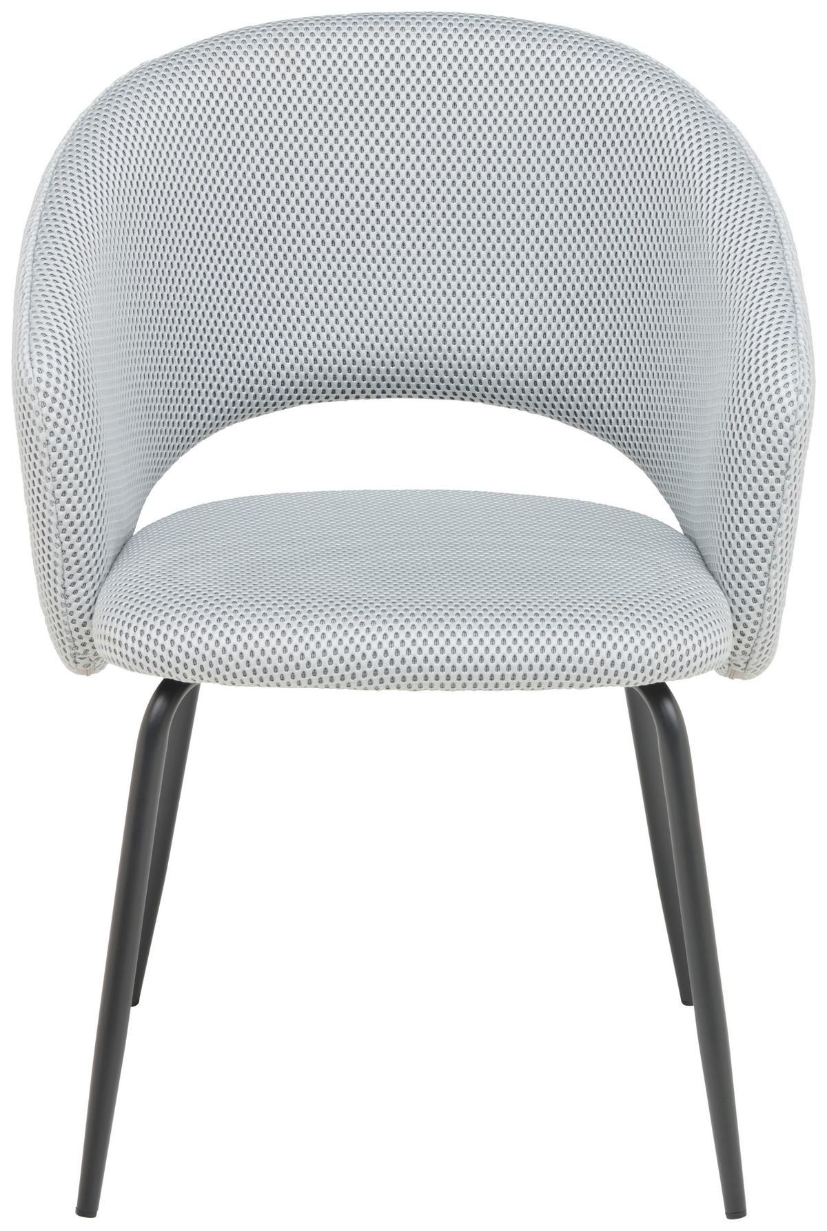 Armlehnstuhl Celine Textil Hellgrau B: 58 Cm - Hellgrau/Schwarz, MODERN, Textil/Metall (58/80/60cm) - MID.YOU