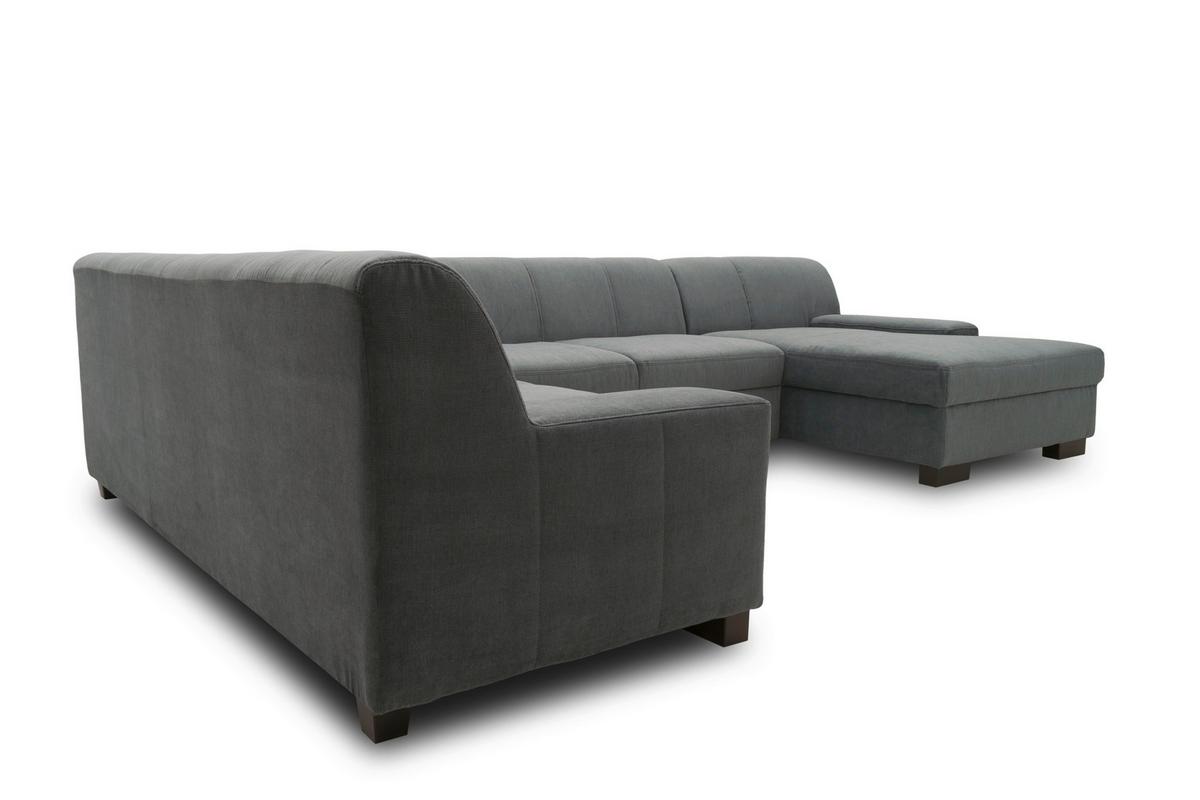 Wohnlandschaft Norma Mit Schlaffunktion Dunkelgrau - Wengefarben/Dunkelgrau, Design, Textil (212/328/153cm) - MID.YOU